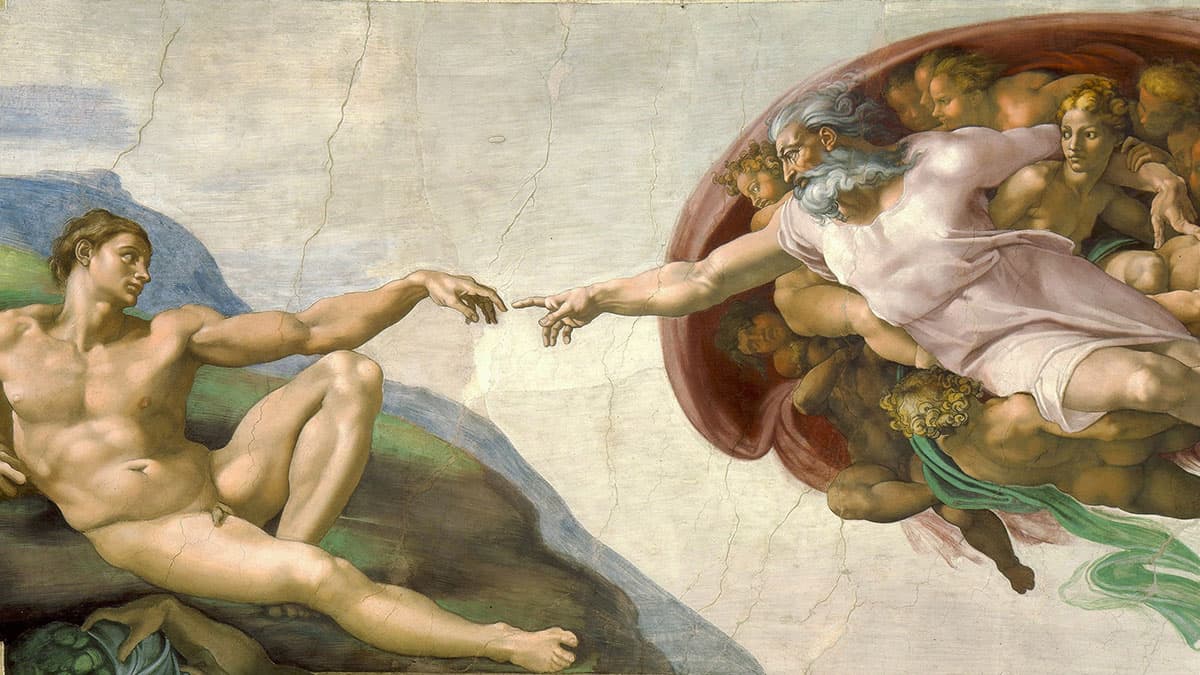 Creation of man by Michelangelo